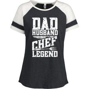 Dad Husband Chef Legend Cook Cooking Funny Chef Gift Enza Ladies Jersey Colorblock Tee