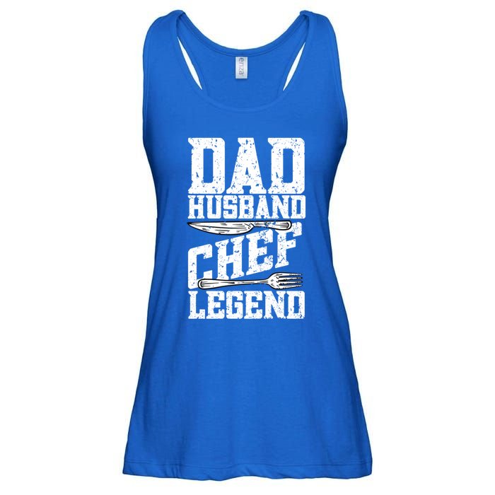 Dad Husband Chef Legend Cook Cooking Funny Chef Gift Ladies Essential Flowy Tank