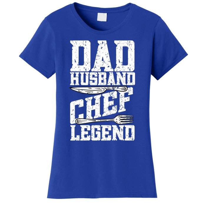 Dad Husband Chef Legend Cook Cooking Funny Chef Gift Women's T-Shirt