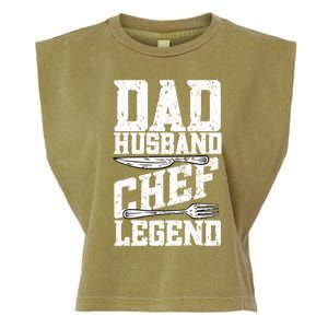 Dad Husband Chef Legend Cook Cooking Funny Chef Gift Garment-Dyed Women's Muscle Tee