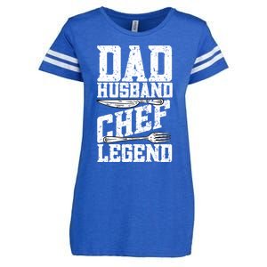 Dad Husband Chef Legend Cook Cooking Funny Chef Gift Enza Ladies Jersey Football T-Shirt