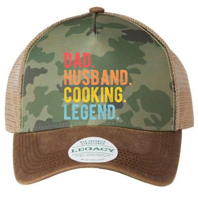 Dad Husband Cooking Legend Retro Chef Dad Gift Legacy Tie Dye Trucker Hat