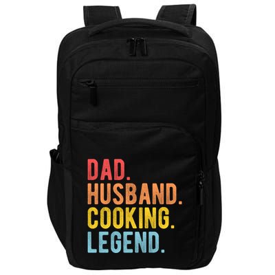 Dad Husband Cooking Legend Retro Chef Dad Gift Impact Tech Backpack