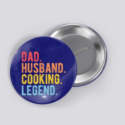Dad Husband Cooking Legend Retro Chef Dad Gift Button