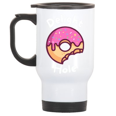 Delight Hole Donut Sprinkles Doughnut Fried Dough Sweet Gift Stainless Steel Travel Mug