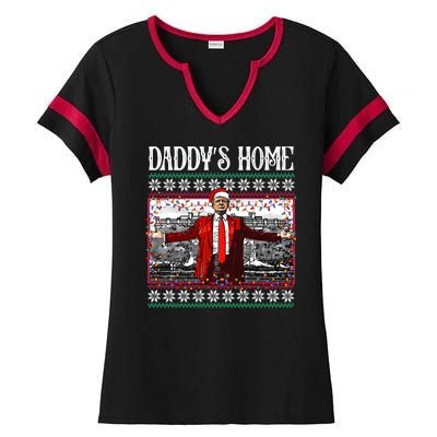 Daddys Home Donald Trump Christmas Ladies Halftime Notch Neck Tee