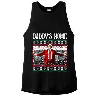 Daddys Home Donald Trump Christmas Ladies PosiCharge Tri-Blend Wicking Tank