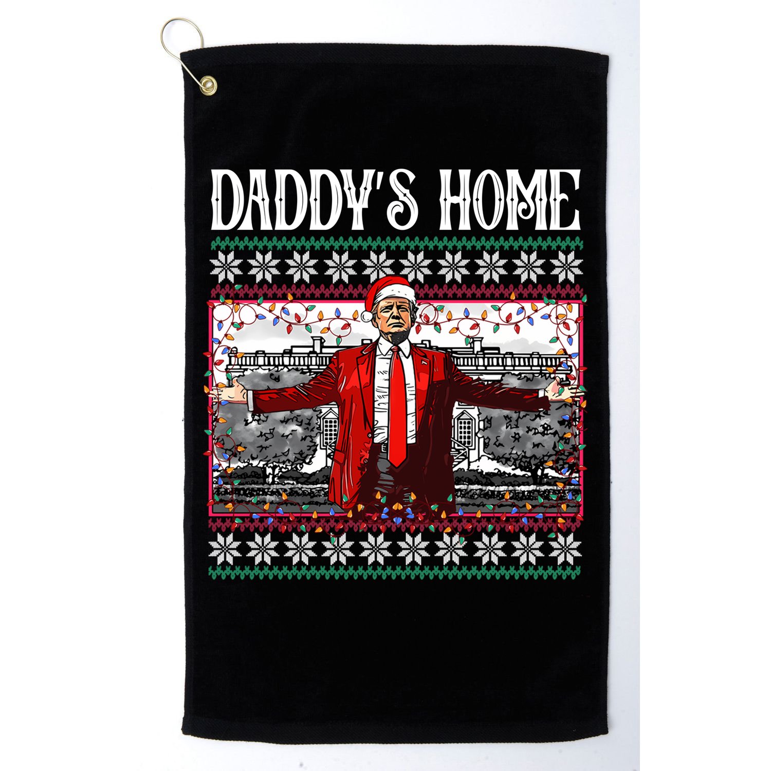 Daddys Home Donald Trump Christmas Golf Towel