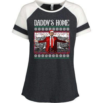 Daddys Home Donald Trump Christmas Enza Ladies Jersey Colorblock Tee