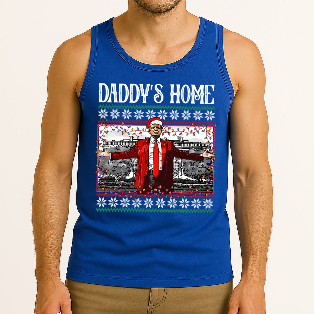 Daddys Home Donald Trump Christmas Tank Top