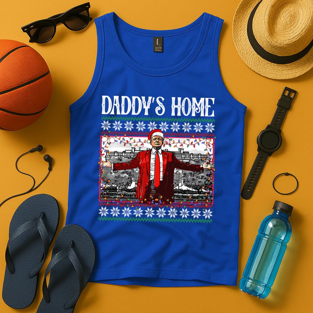 Daddys Home Donald Trump Christmas Tank Top