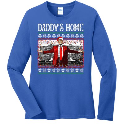 Daddys Home Donald Trump Christmas Ladies Long Sleeve Shirt