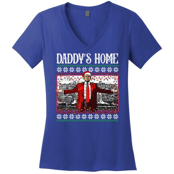 Daddys Home Donald Trump Christmas Women's V-Neck T-Shirt