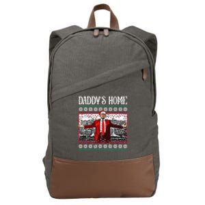 Daddys Home Donald Trump Christmas Cotton Canvas Backpack