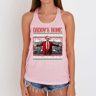 Daddys Home Donald Trump Christmas Women's Knotted Racerback Tank