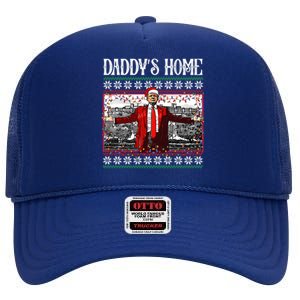 Daddys Home Donald Trump Christmas High Crown Mesh Back Trucker Hat