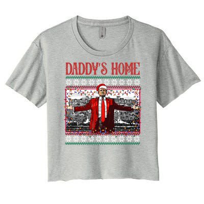 Daddys Home Donald Trump Christmas Women's Crop Top Tee