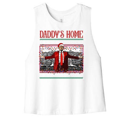 Daddys Home Donald Trump Christmas Women's Racerback Cropped Tank