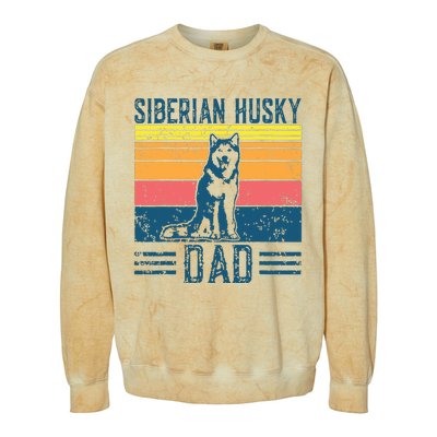 Dog Husky Dad Vintage Siberian Husky Dad Colorblast Crewneck Sweatshirt