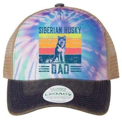 Dog Husky Dad Vintage Siberian Husky Dad Legacy Tie Dye Trucker Hat