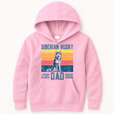 Dog Husky Dad Vintage Siberian Husky Dad Kids Hoodie