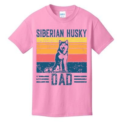 Dog Husky Dad Vintage Siberian Husky Dad Kids T-Shirt