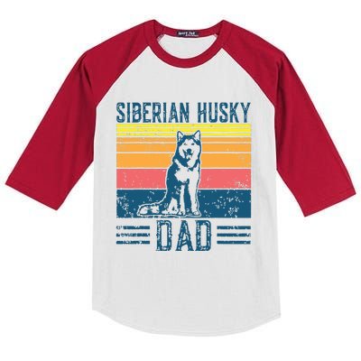 Dog Husky Dad Vintage Siberian Husky Dad Kids Colorblock Raglan Jersey