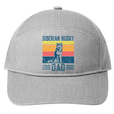 Dog Husky Dad Vintage Siberian Husky Dad 7-Panel Snapback Hat