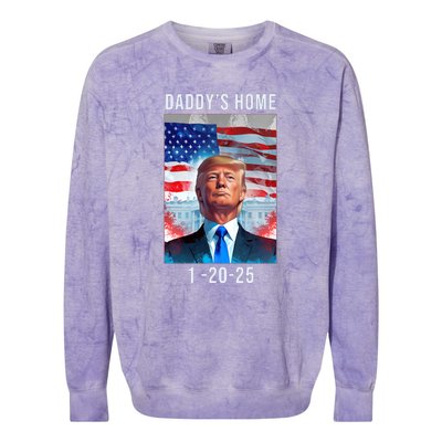 Daddys Home Donald Trump Won Inauguration Colorblast Crewneck Sweatshirt