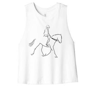 Dressage Horse Dressage Riding Horse Dressage Rider Women's Racerback Cropped Tank