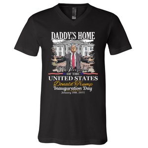 DaddyS Home Donald Trump 47th President Inauguration Day Design V-Neck T-Shirt