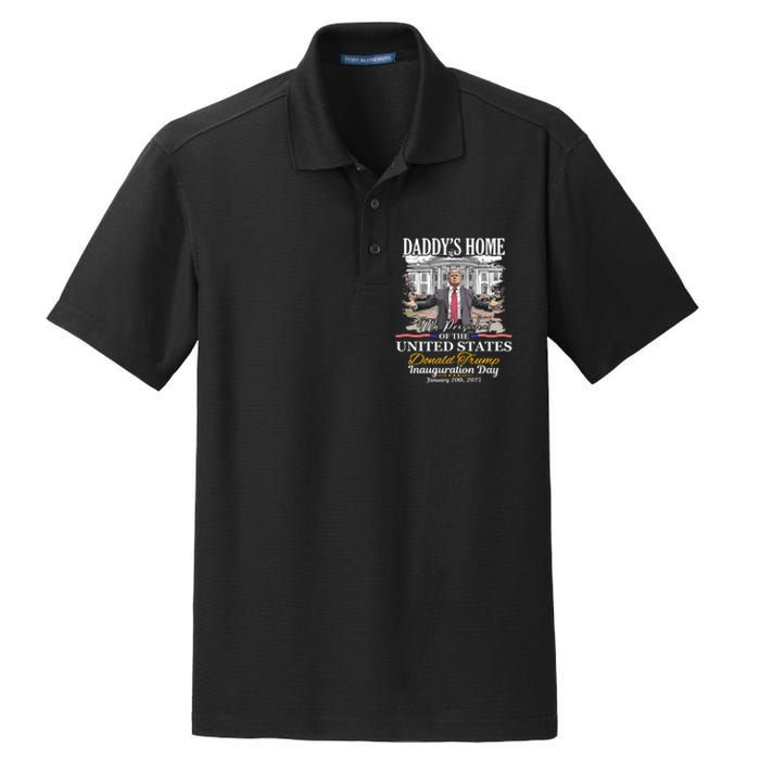 DaddyS Home Donald Trump 47th President Inauguration Day Design Dry Zone Grid Polo