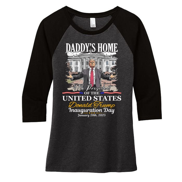 DaddyS Home Donald Trump 47th President Inauguration Day Design Women's Tri-Blend 3/4-Sleeve Raglan Shirt