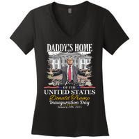 DaddyS Home Donald Trump 47th President Inauguration Day Design Women's V-Neck T-Shirt