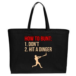 Don't Hit Dinger Baseball Player Sports Lover Coach Graphic Gift Cotton Canvas Jumbo Tote