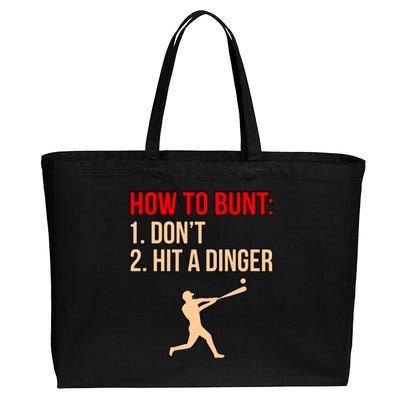 Don't Hit Dinger Baseball Player Sports Lover Coach Graphic Gift Cotton Canvas Jumbo Tote