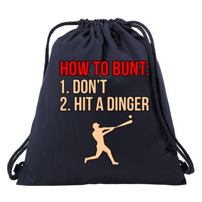 Don't Hit Dinger Baseball Player Sports Lover Coach Graphic Gift Drawstring Bag