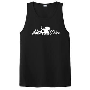 Dachshund Heartbeat Doxie Love Heart Paw Gift PosiCharge Competitor Tank