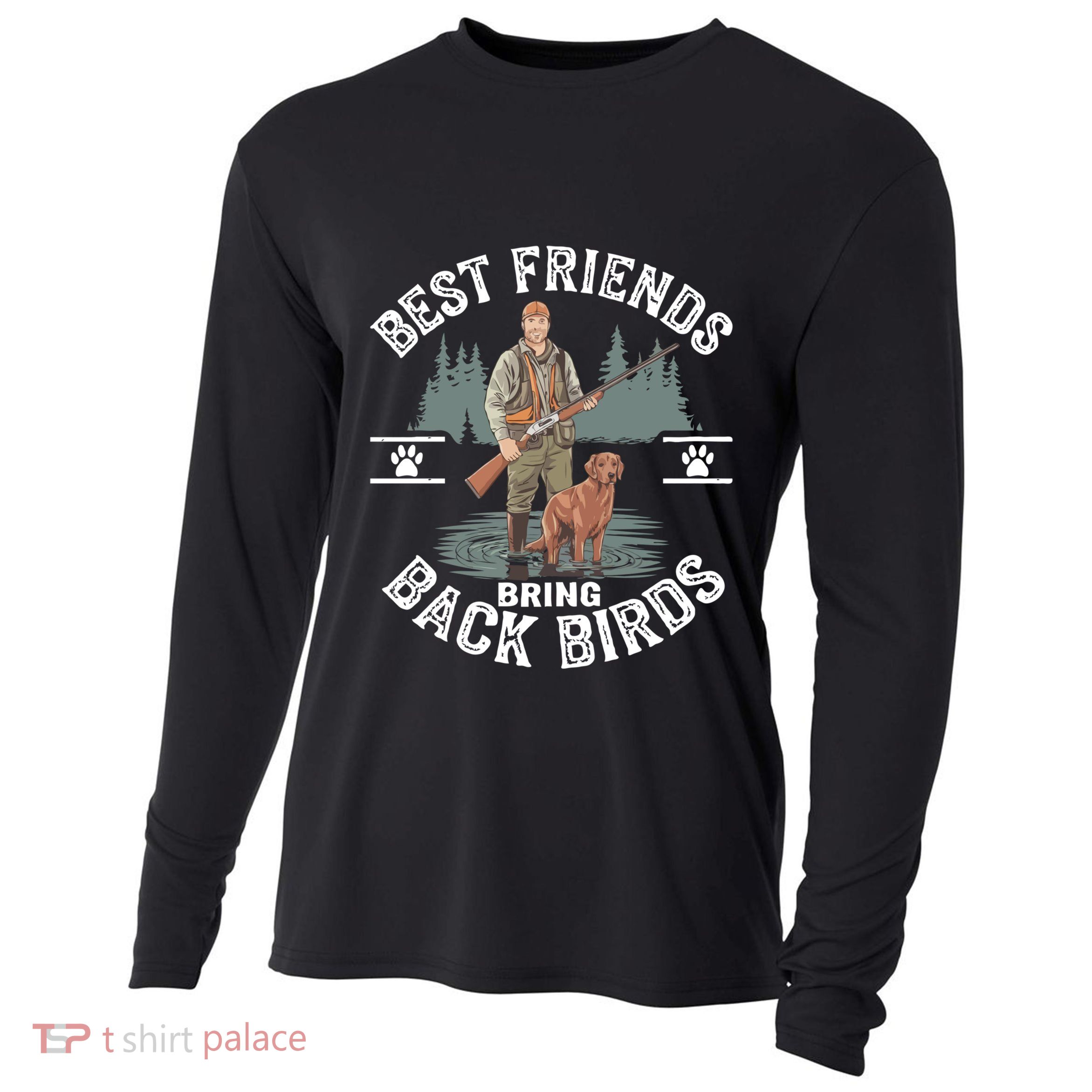Duck Hunting Dog Funny Mallard Hunter Waterfowl Patriot Cool Gift Cooling Performance Long Sleeve Crew