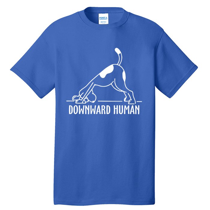 Downward Hu Dog Funny Yoga Workout Dog Lover Gift Tall T-Shirt