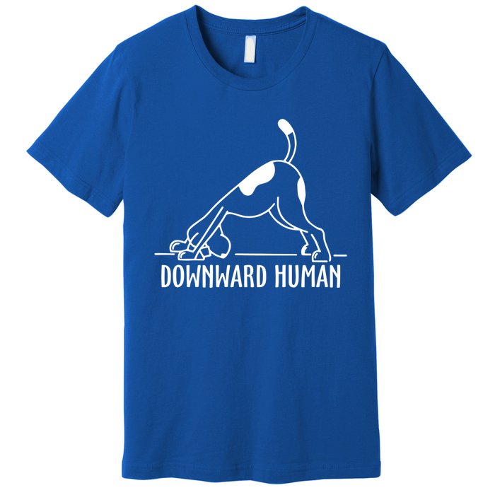 Downward Hu Dog Funny Yoga Workout Dog Lover Gift Premium T-Shirt