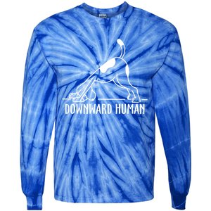 Downward Hu Dog Funny Yoga Workout Dog Lover Gift Tie-Dye Long Sleeve Shirt