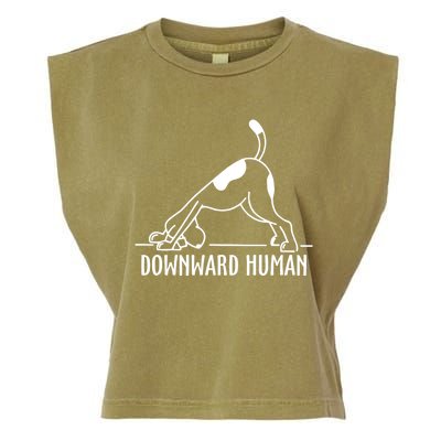 Downward Hu Dog Funny Yoga Workout Dog Lover Gift Garment-Dyed Women's Muscle Tee