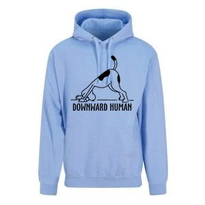 Downward Hu Dog Funny Yoga Workout Dog Lover Gift Unisex Surf Hoodie