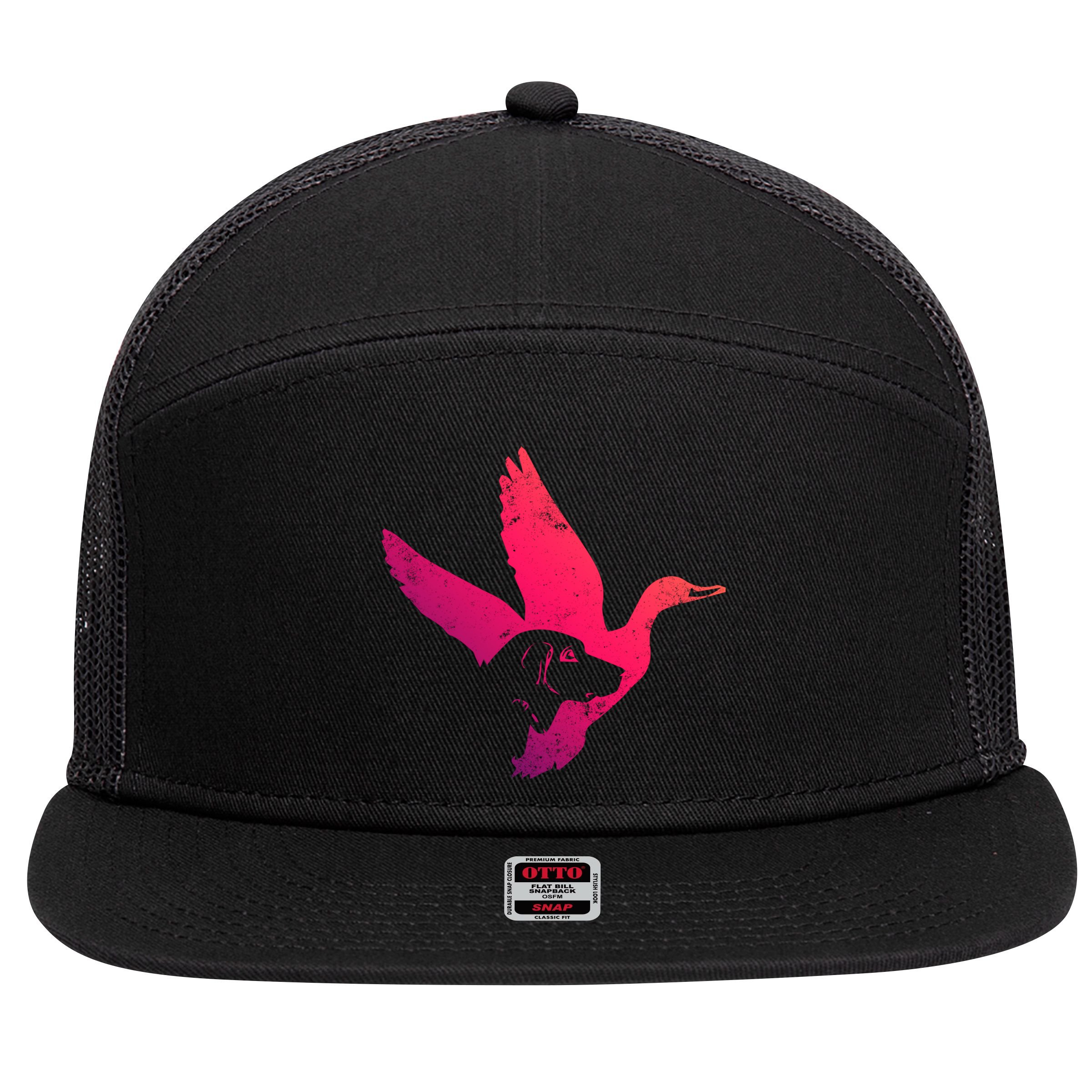 Duck Hunting Dog Duck Hunter Gift Duck Hunting Season Gift 7 Panel Mesh Trucker Snapback Hat