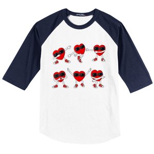 Dancing Hearts Dance Challenge Valentines Day Baseball Sleeve Shirt