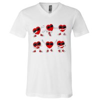 Dancing Hearts Dance Challenge Valentines Day V-Neck T-Shirt