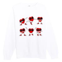 Dancing Hearts Dance Challenge Valentines Day Premium Crewneck Sweatshirt