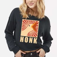 Duck Honk Cropped Pullover Crew