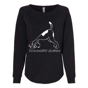 Downward Human Dog Funny Yoga Lover Pet Gift Womens California Wash Sweatshirt